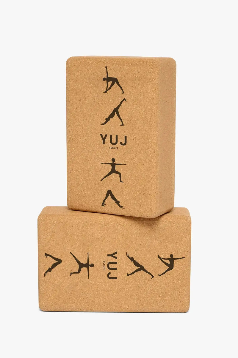Pack de 2 briques de yoga en liège STRIKE THE POSE YUJ Paris