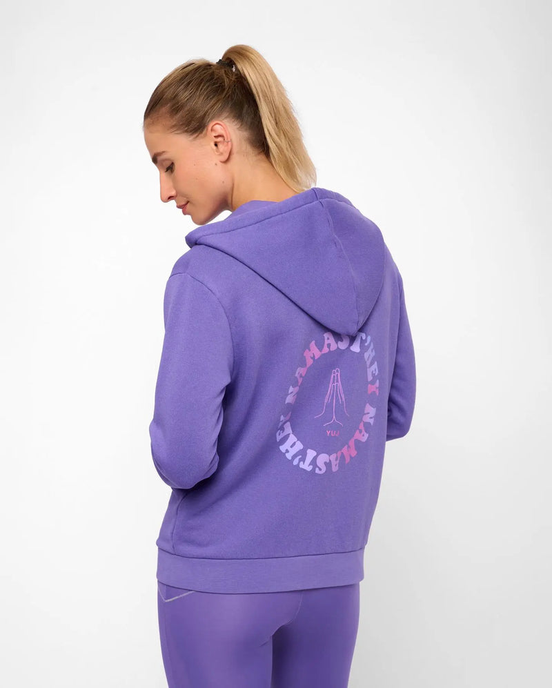 Veste de yoga zippée violette NAMAST'HEY YUJ - Maison de pleine conscience