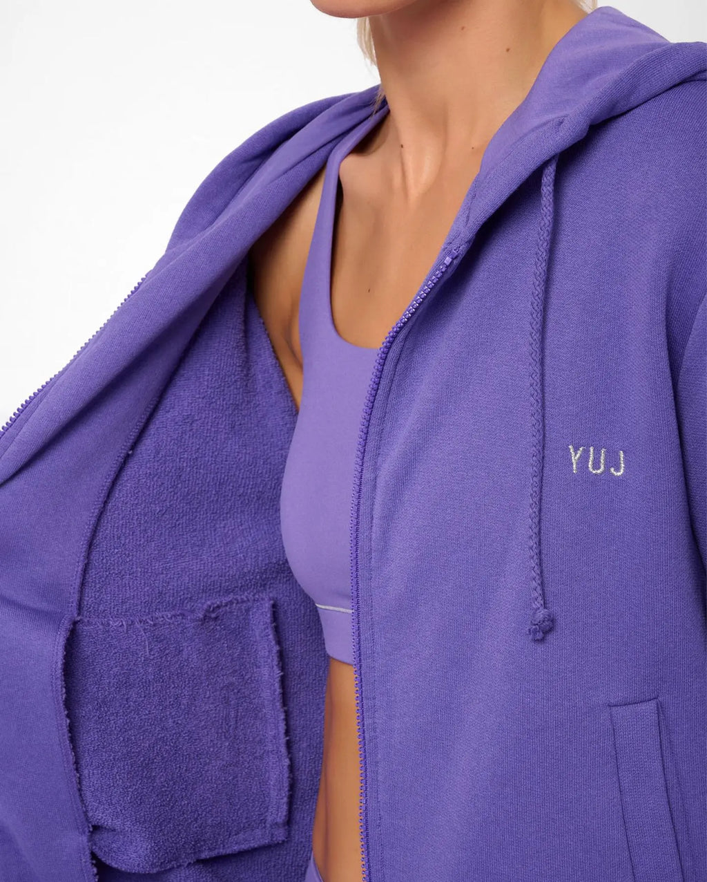 Veste de yoga zippée violette NAMAST'HEY YUJ - Maison de pleine conscience
