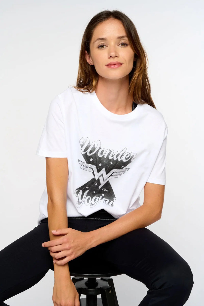 T-shirt blanc WONDER YOGINI YUJ - Maison de pleine conscience